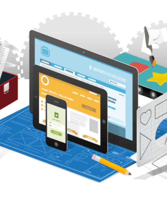 A visual representation of a broken website with various design issues, followed by a repaired version showcasing a well-designed website.